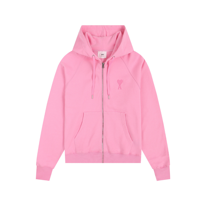 AMI Paris Luxus Trainingsanzug: Bequemer Baumwoll-Fleece Freizeit-Zweiteiler mit Herz-Logo
