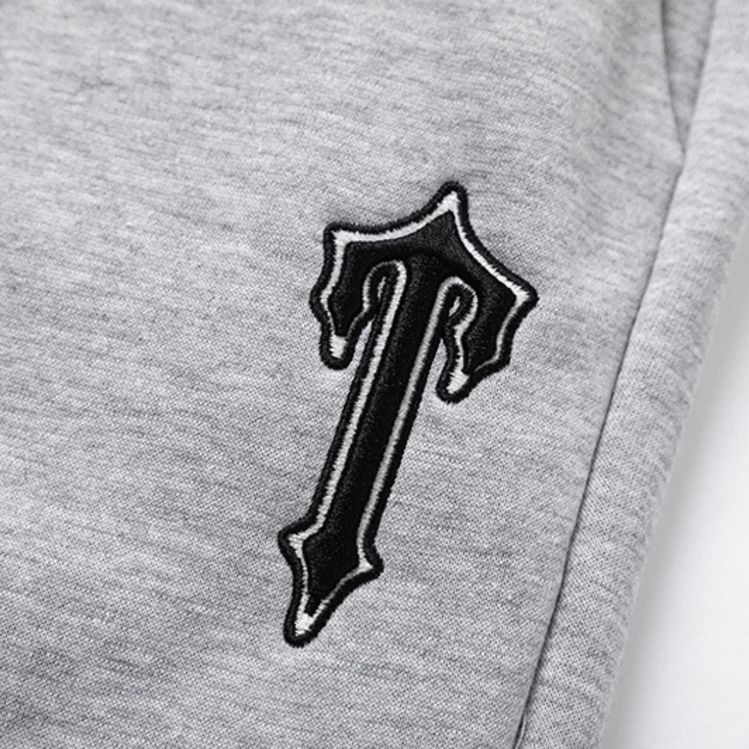 Trapstar Decoded V-Streifen Grau Trainingsanzug Set Hoodie Hose Streetwear Bequem