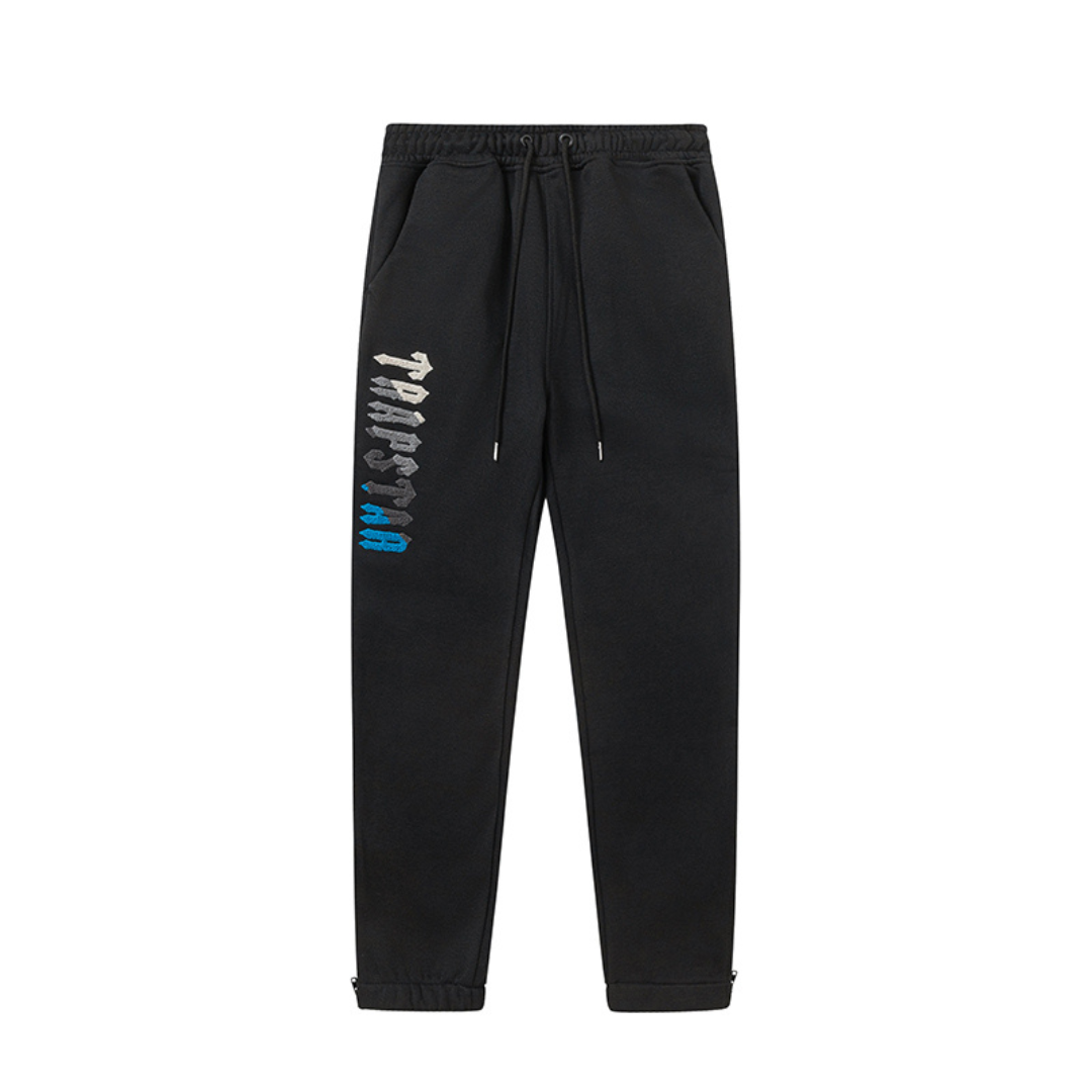 Trapstar Decoded 2.0 Kapuzen-Trainingsanzug Schwarz-Blau Streetwear Herren Set