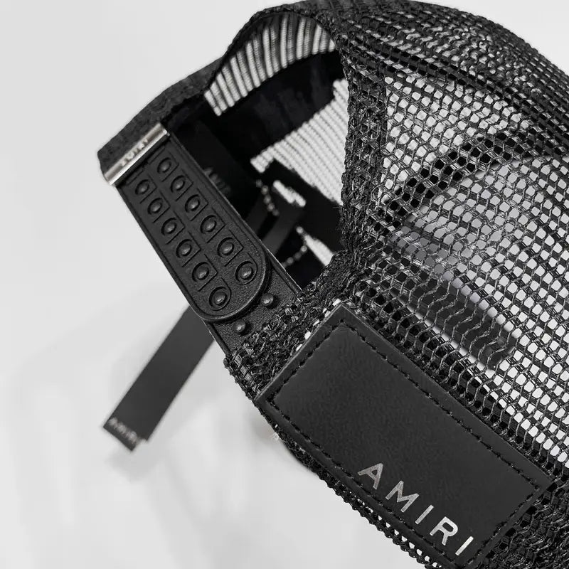 Amiri Luxuriöse Rock'n'Roll Streetwear Baseballkappe Schwarz-Weiß Exklusives Design