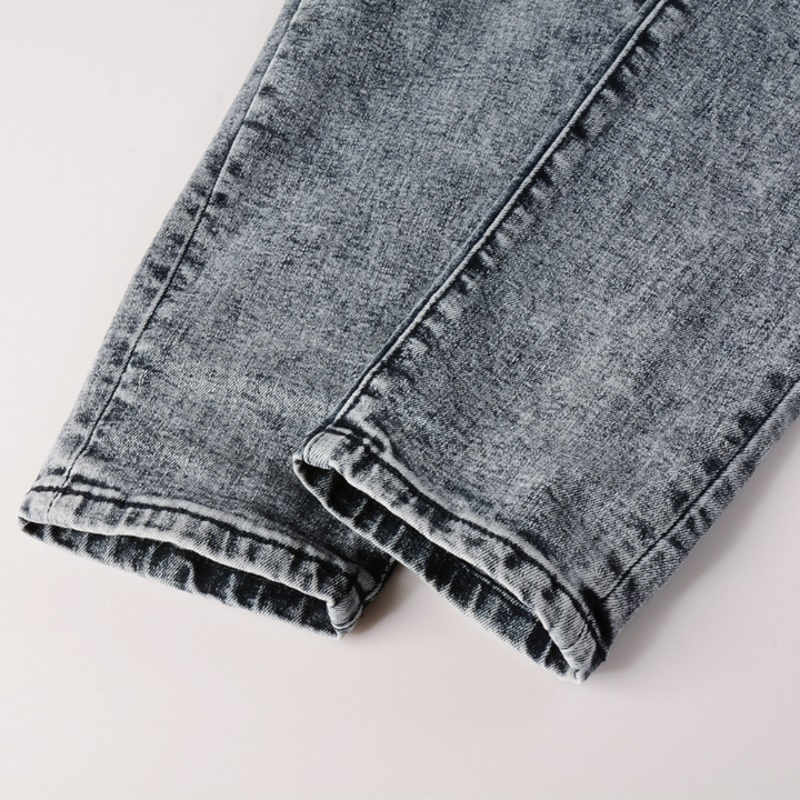 Amiri Herren Designer Jeans Schwarz Patchwork Slim Fit Rock-Style