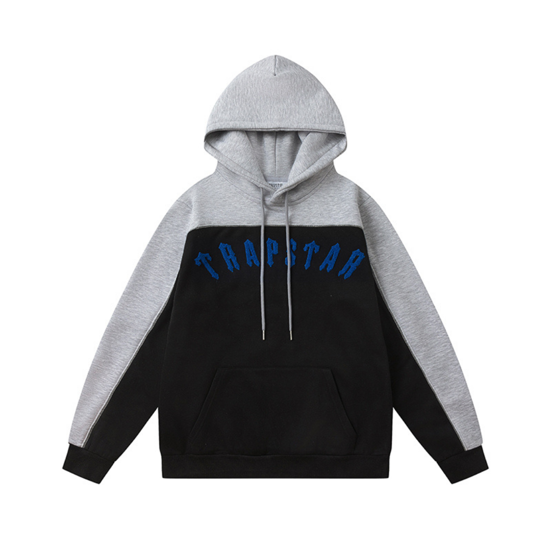 Trapstar Irongate Arch Chenille Grau-Blauer Trainingsanzug – Stilvoller Streetwear Jogger Set