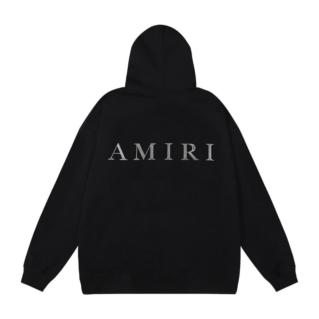 Exklusiver Amiri Silber-Logo Hoodie für Herren – Luxuriöser Streetwear Kapuzenpullover