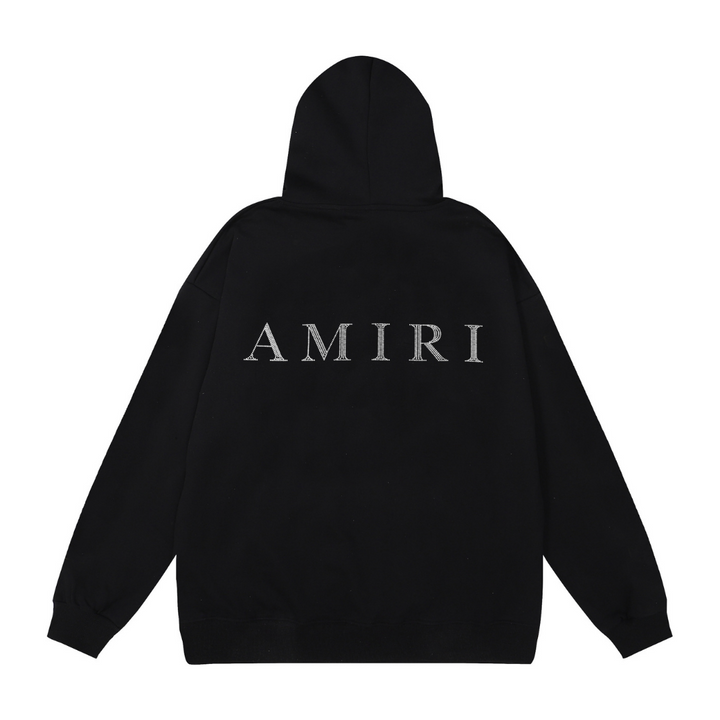 Exklusiver Amiri Silber-Logo Hoodie für Herren – Luxuriöser Streetwear Kapuzenpullover