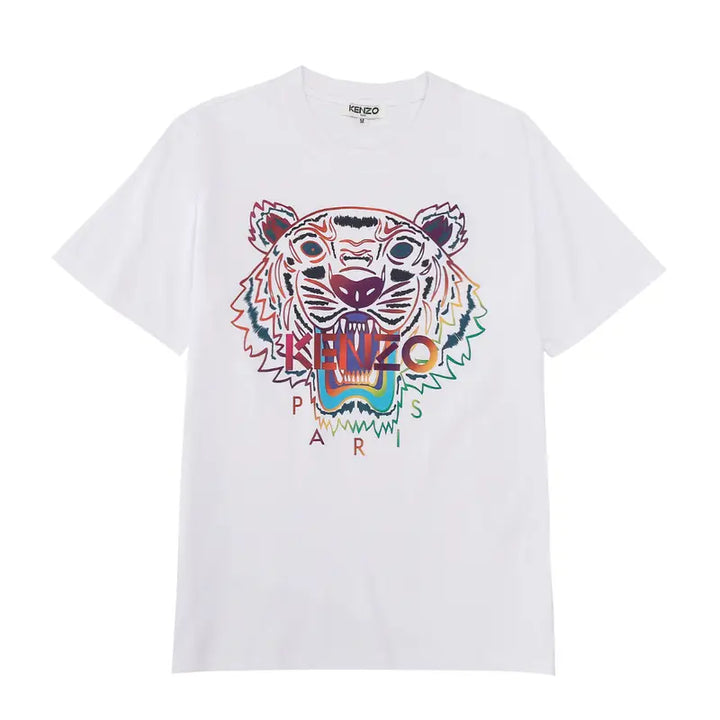 Kenzo Tigerkopf Ikonisches Baumwoll-T-Shirt für Herren, Französischer Stil, Japanische Einflüsse
