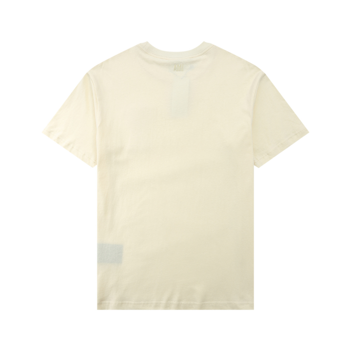 AMI Paris Unisex Baumwoll T-Shirt Herz Logo Print Designer Freizeit Oberteil
