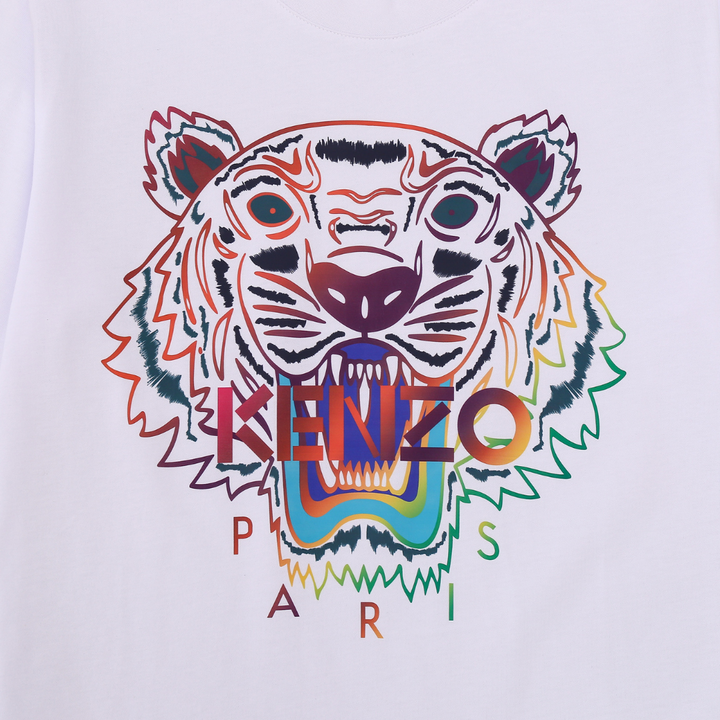 Kenzo Tigerkopf Ikonisches Baumwoll-T-Shirt für Herren, Französischer Stil, Japanische Einflüsse