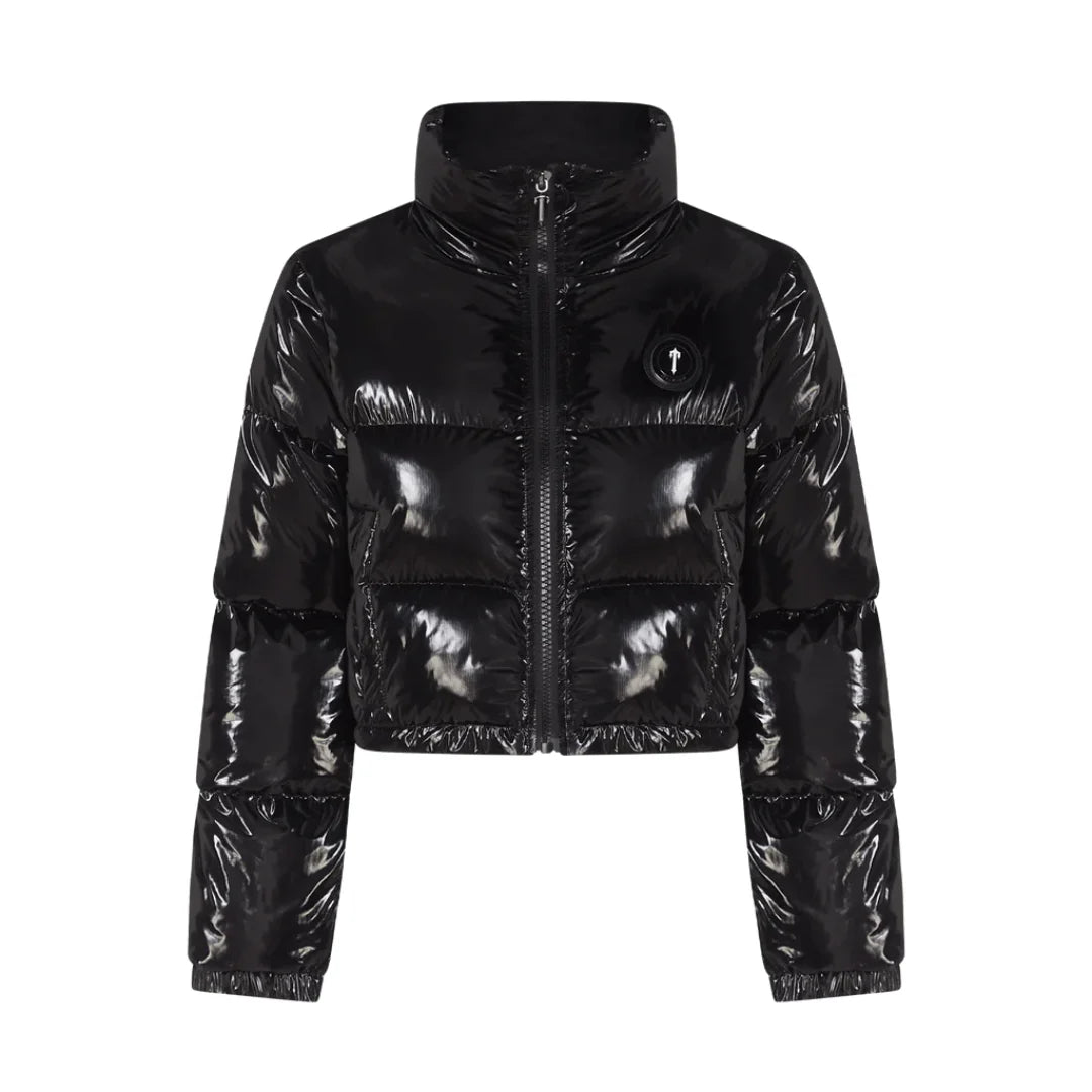 Trapstar Damen Decoded Glänzende Schwarze Kapuzenjacke - Urbaner Streetwear-Style
