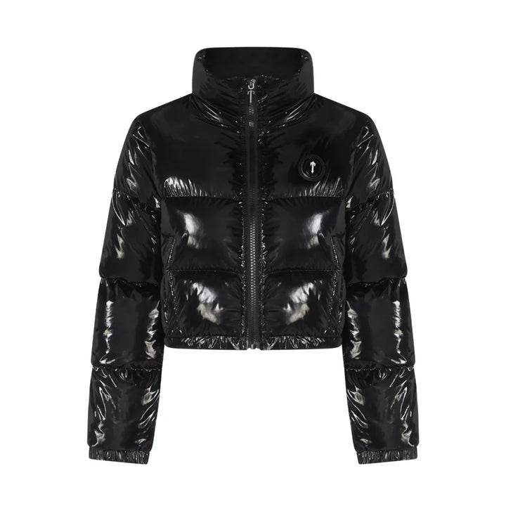 Trapstar Damen Decoded Glänzende Schwarze Kapuzenjacke - Urbaner Streetwear-Style