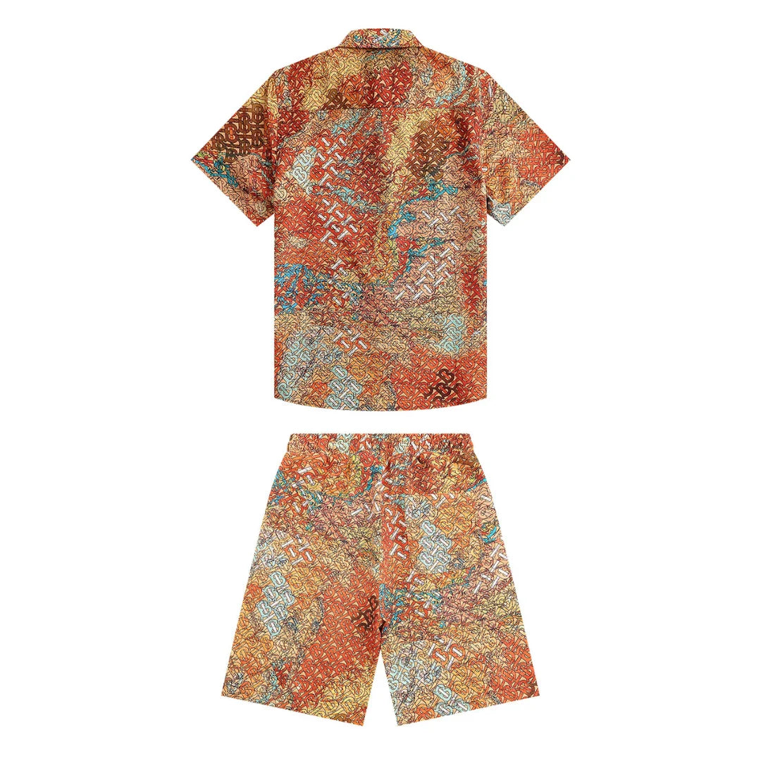 Burberry Luxus Kurzset Herren Sommer Outfit Designer Baumwolle Freizeit Anzug
