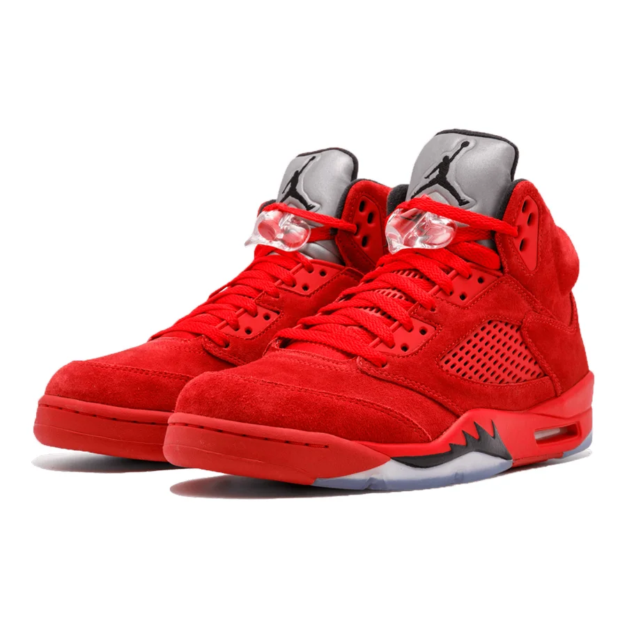Air Jordan 5 Retro 'Red Suede' Sneaker – Klassischer Stil, Premium Wildleder, Legendäre Bulls Vibes