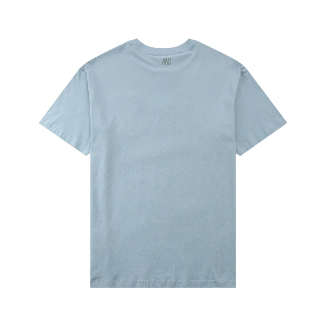 AMI Paris Herz-Logo Baumwoll-T-Shirt – Elegantes Designer Unisex Kurzarm Shirt