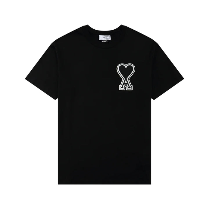 AMI Paris Herz-T-Shirt Hochwertige Baumwolle Unisex Kurzarm T-Shirt Französischer Chic