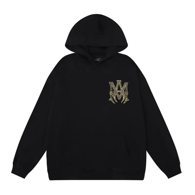 Amiri Luxus Gold Logo Kapuzenpullover Herren – Premium Streetwear Bequemer Hoodie