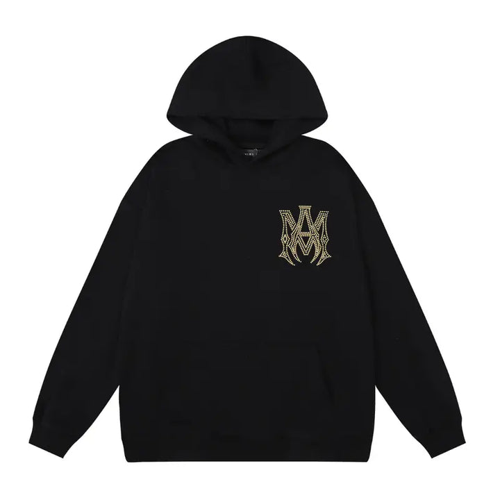Amiri Luxus Gold Logo Kapuzenpullover Herren – Premium Streetwear Bequemer Hoodie