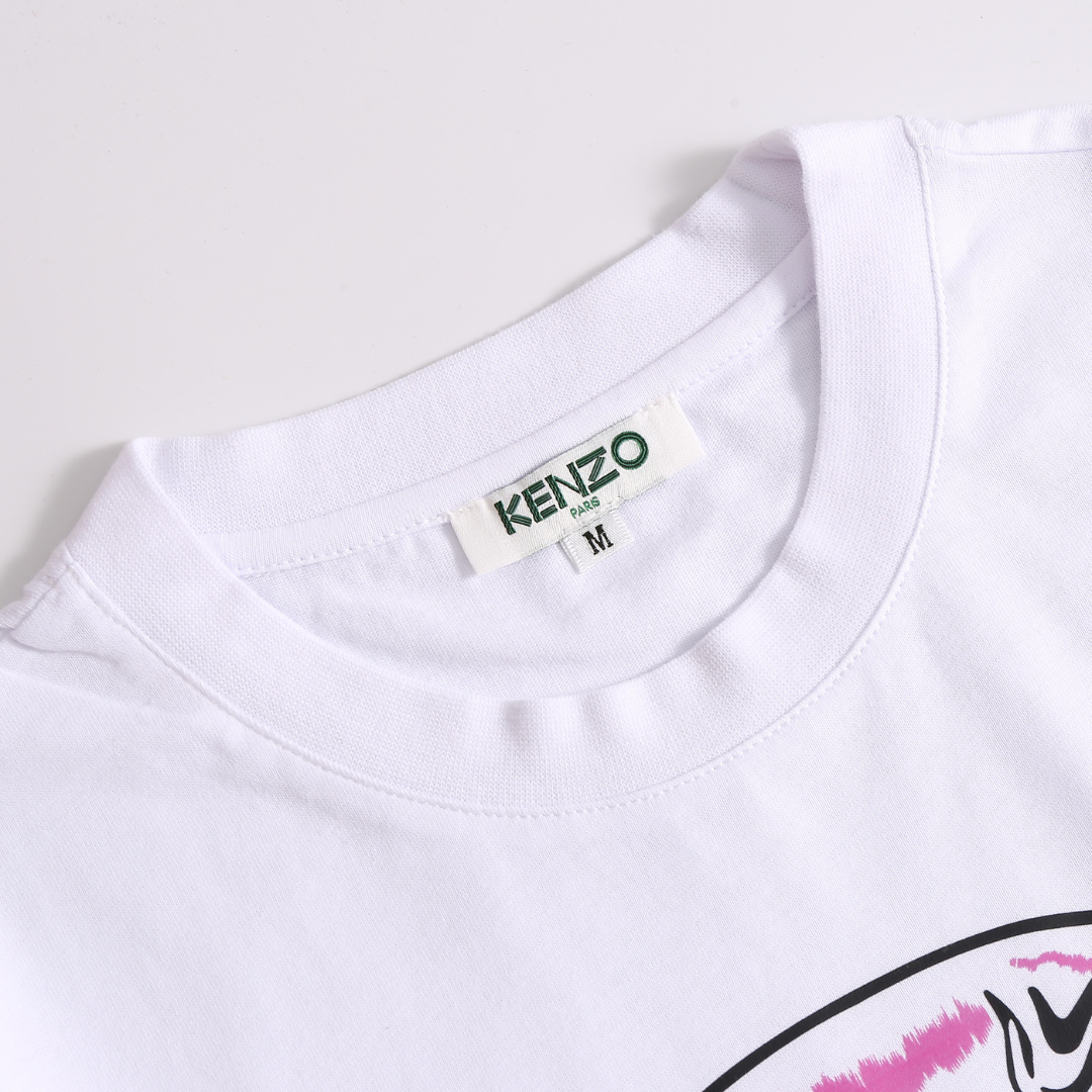 Kenzo Tigerkopf Ikonisches Baumwoll-T-Shirt für Herren, Französischer Stil, Japanische Einflüsse