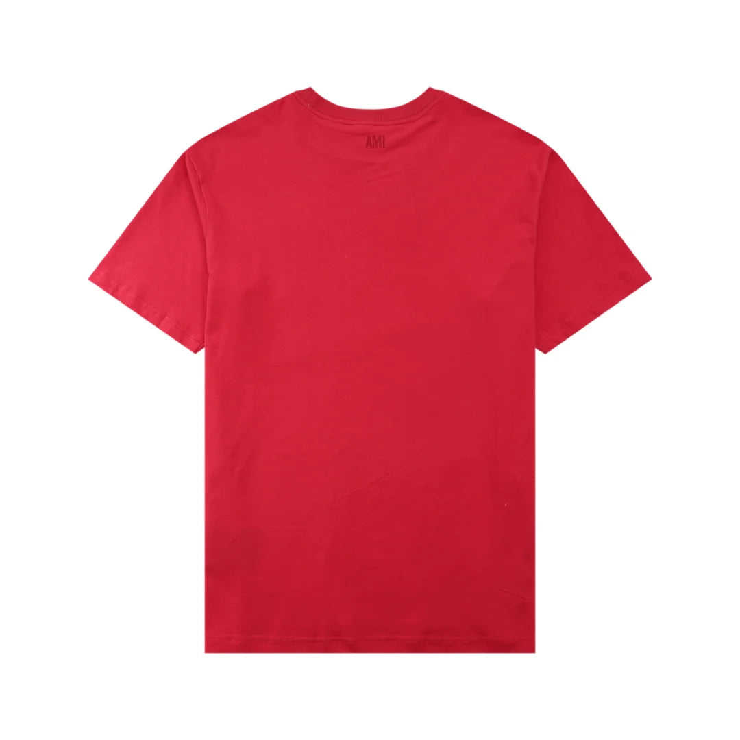 AMI Paris Unisex Baumwoll-T-Shirt mit Herz-Logo-Stickerei – Elegant und Zeitlos