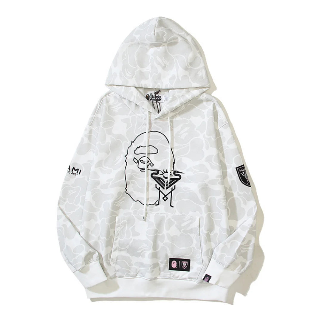 Exklusiver BAPE Miami Haifisch Camo Kapuzenpullover – Stylischer Streetwear Hoodie