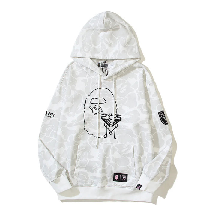 Exklusiver BAPE Miami Haifisch Camo Kapuzenpullover – Stylischer Streetwear Hoodie