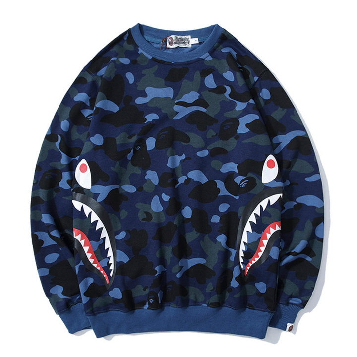 Exklusiver BAPE Shark Camo Hoodie – Japanischer Streetwear Kapuzenpullover für Style-Ikonen
