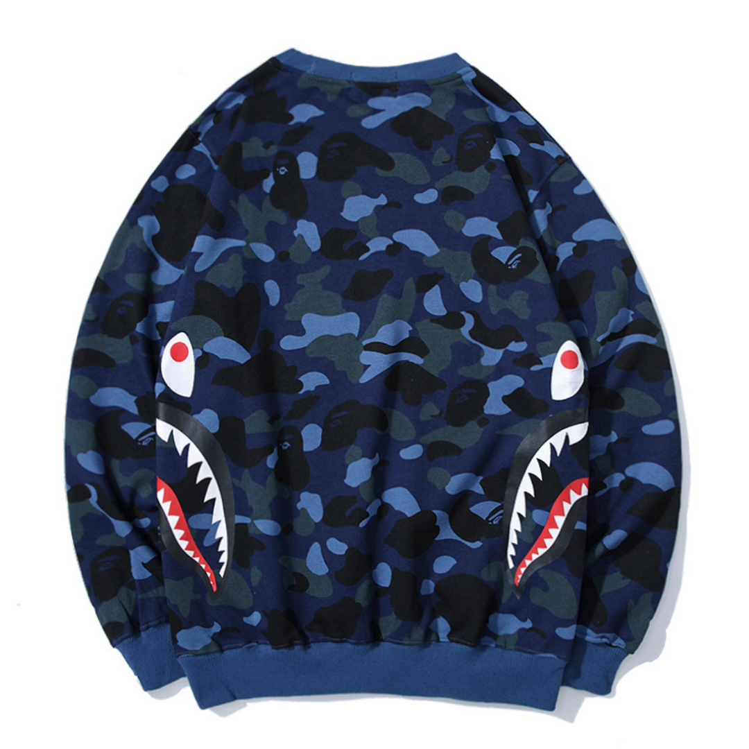 Exklusiver BAPE Shark Camo Hoodie – Japanischer Streetwear Kapuzenpullover für Style-Ikonen