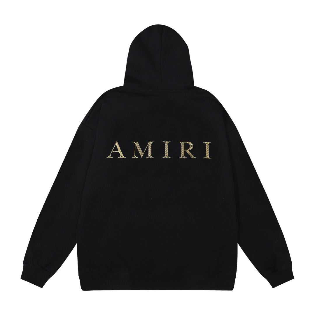 Amiri Luxus Gold Logo Kapuzenpullover Herren – Premium Streetwear Bequemer Hoodie
