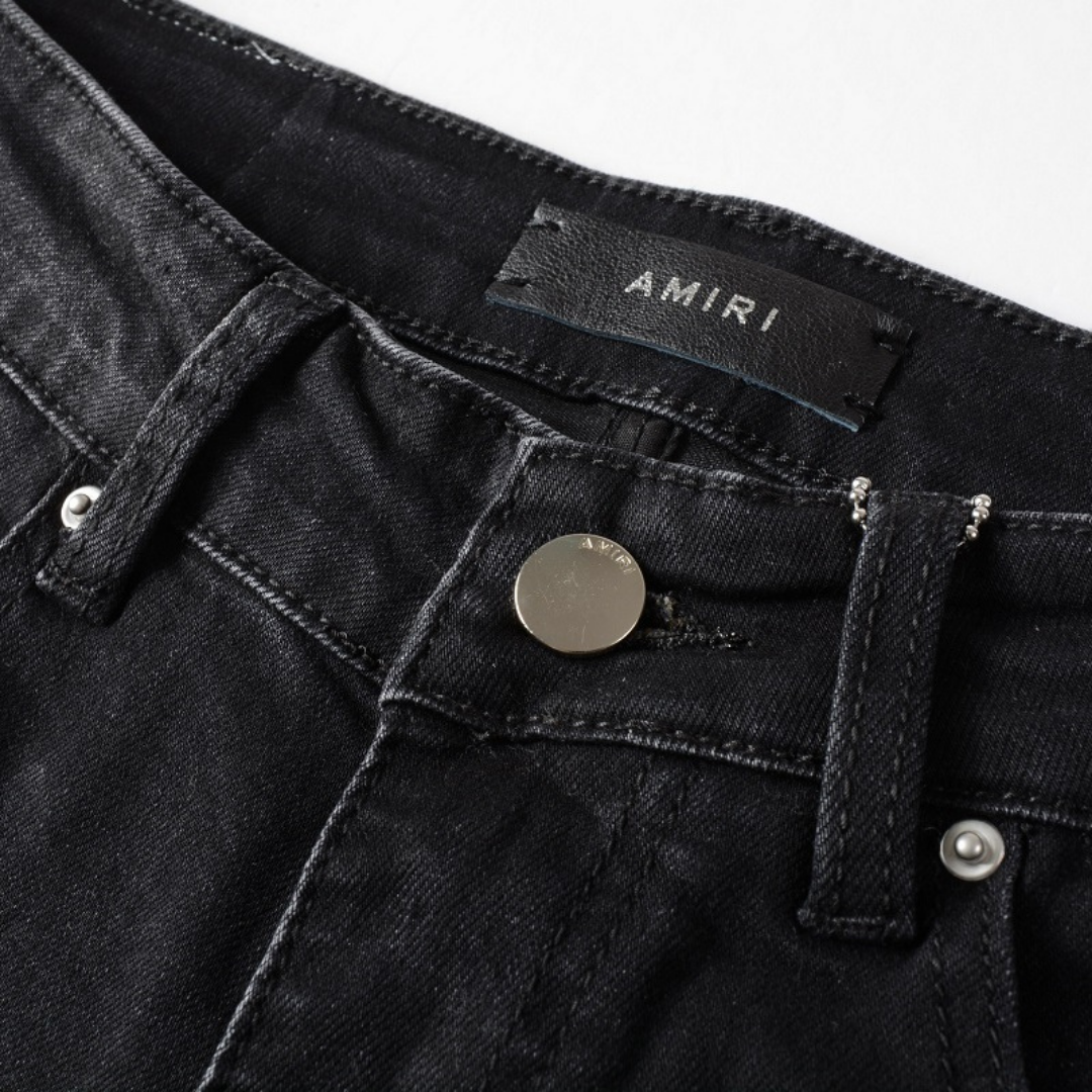 Luxuriöse Amiri Paint Splatter Jeans für Herren – Distressed Streetwear Denim