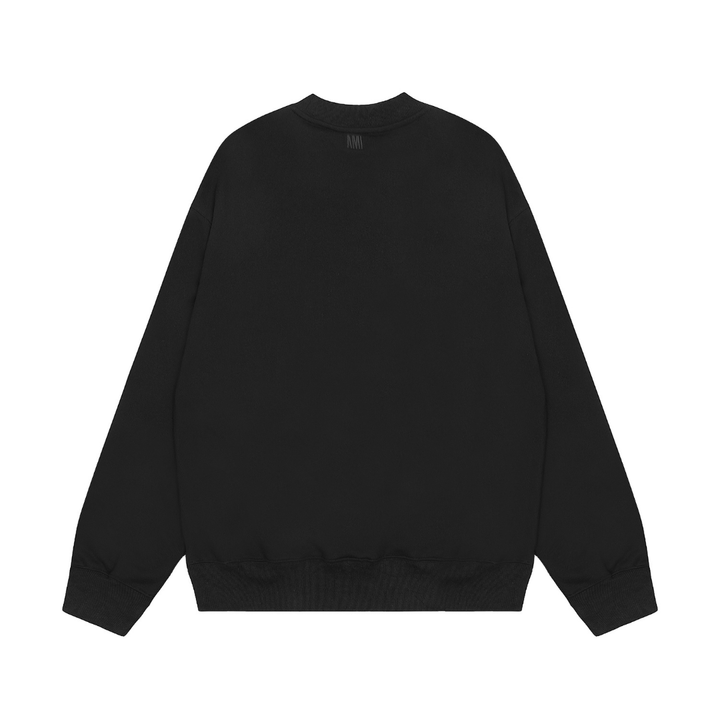 Eleganter AMI Paris Unisex Hoodie mit Herz-Logo-Stickerei – Luxuriöser Baumwoll Kapuzenpullover