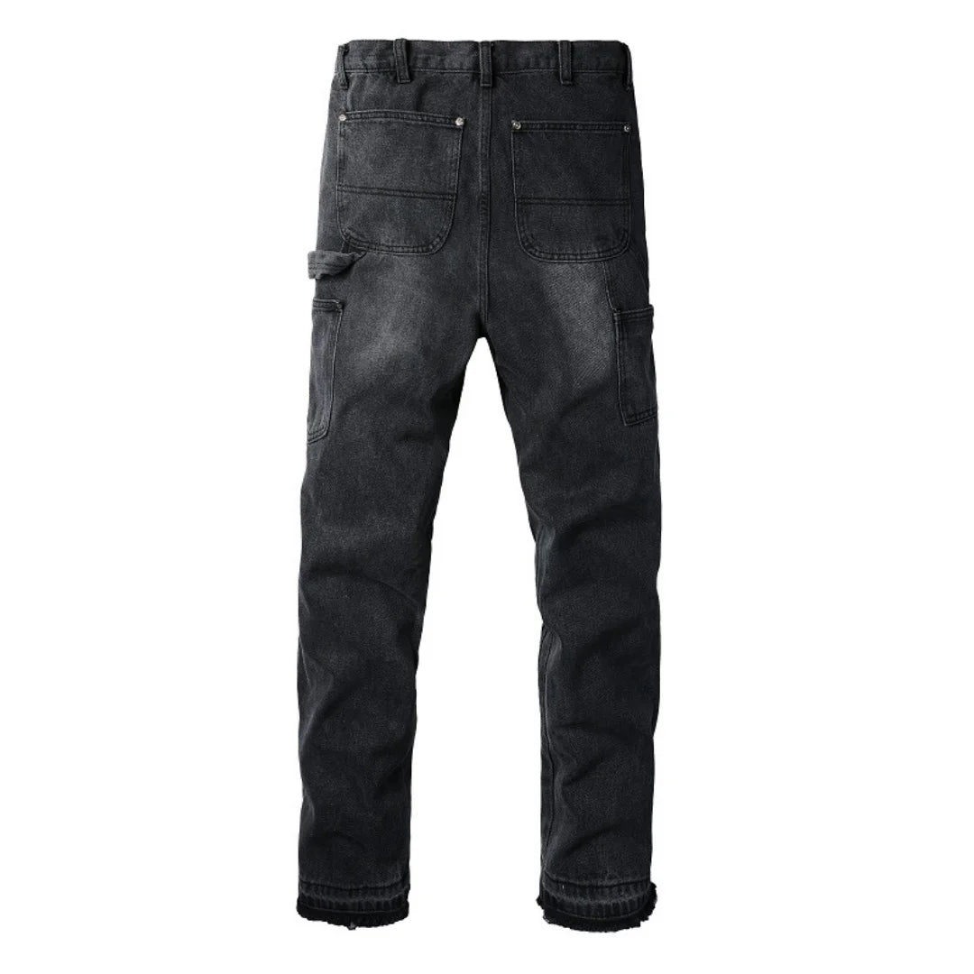 Luxuriöse Amiri Schwarze Patch Schlagjeans für Herren – Premium Designer Denim Style