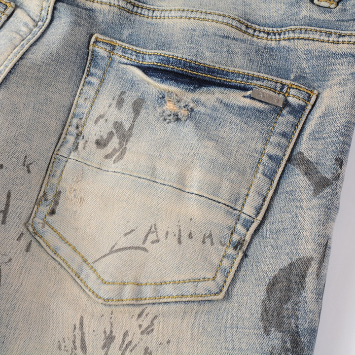 Amiri M.A. Paint Distressed Luxus Designer Jeans Herren Streetwear