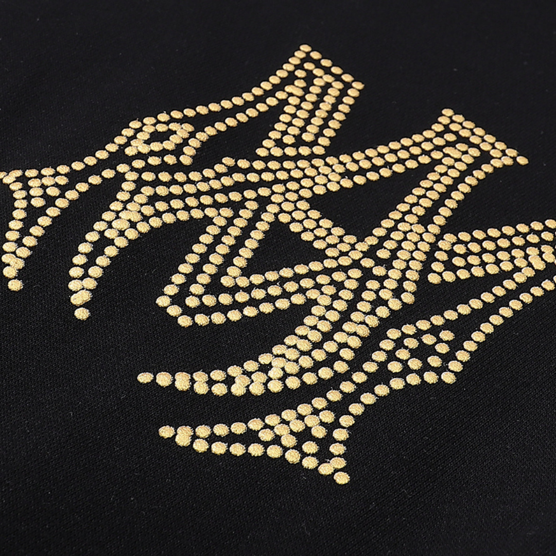 Amiri Luxus Gold Logo Kapuzenpullover Herren – Premium Streetwear Bequemer Hoodie