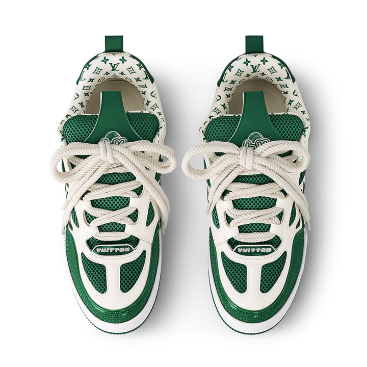 Louis Vuitton Skate Grün Sneakers – Luxuriöse Designer-Schuhe mit ikonischem Monogramm-Muster