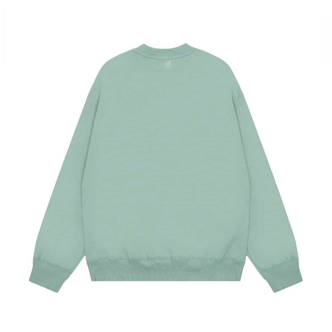 AMI Paris Unisex Baumwoll-Kapuzenpullover mit gesticktem Herzlogo und Relaxed Fit