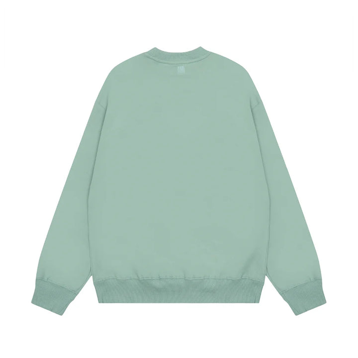 AMI Paris Unisex Baumwoll-Kapuzenpullover mit gesticktem Herzlogo und Relaxed Fit