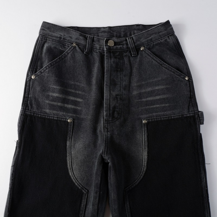 Luxuriöse Amiri Schwarze Patch Schlagjeans für Herren – Premium Designer Denim Style
