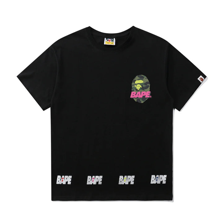 Exklusives BAPE Streetwear T-Shirt: Hochwertige Baumwolle, Stylisches Affen-Design für Herren
