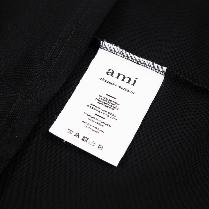 AMI Paris Unisex Baumwoll-T-Shirt mit ikonischem Herz-Logo, Designer Freizeit Shirt