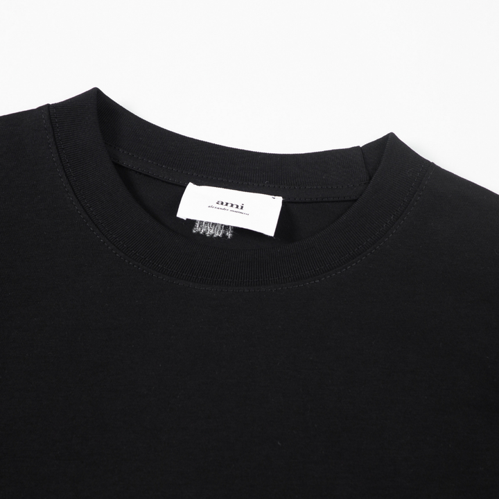 AMI Paris Unisex Baumwoll-T-Shirt mit ikonischem Herz-Logo, Designer Freizeit Shirt