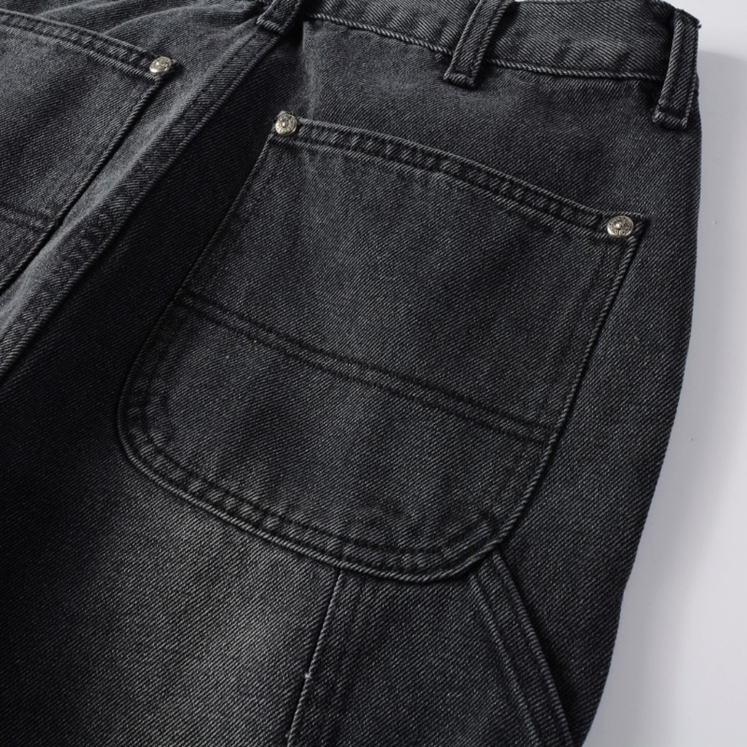 Luxuriöse Amiri Schwarze Patch Schlagjeans für Herren – Premium Designer Denim Style