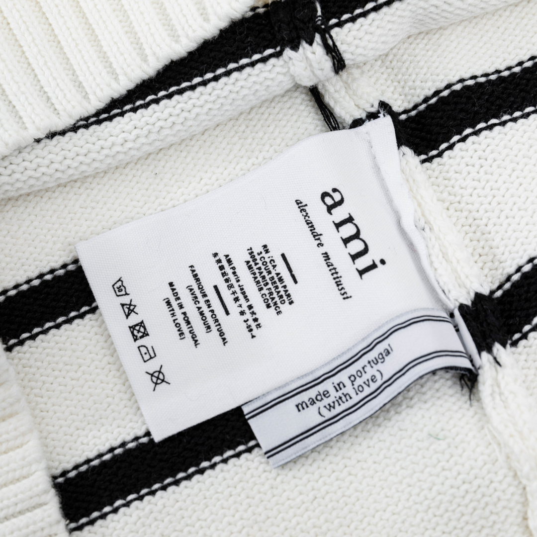 AMI Paris Herz-Logo Pullover Unisex – Bequem, Stilvoll, Pariser Chic Strickpullover