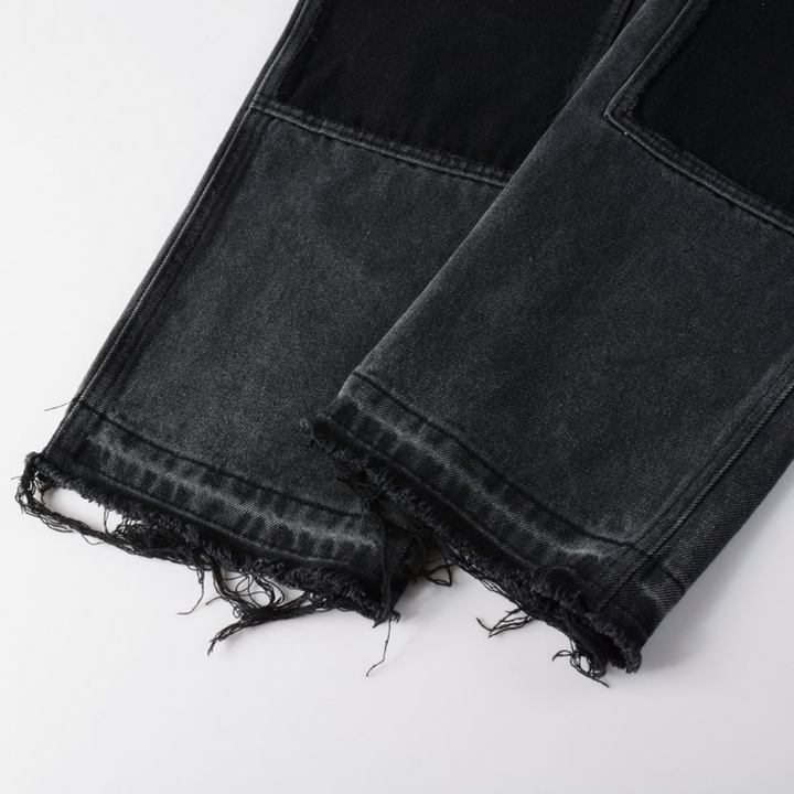 Luxuriöse Amiri Schwarze Patch Schlagjeans für Herren – Premium Designer Denim Style
