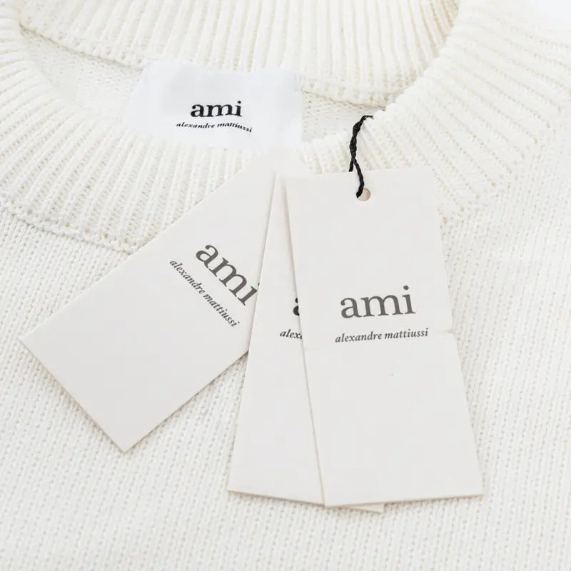 AMI Paris Unisex Baumwollpullover Herz-Logo Komfortabler Stilvoller Luxus Sweater