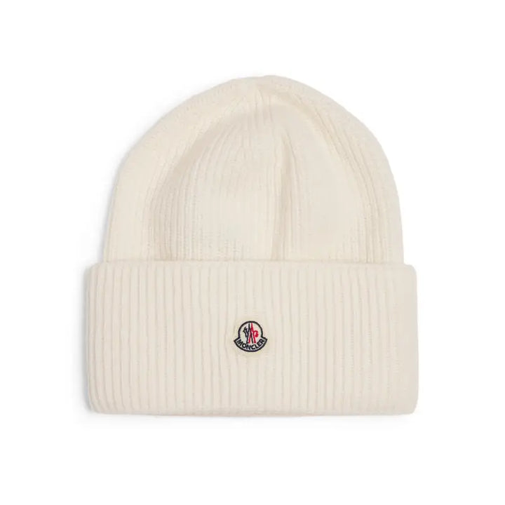 Moncler Luxuriöser Beiger Wollmützen-Hut für Winter Wärme & Stil