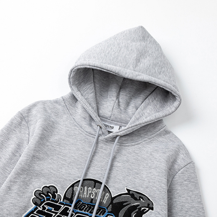 Trapstar Shooters 2.0 Kapuzen-Trainingsanzug Grau-Blau – Stylischer Athleisure Set