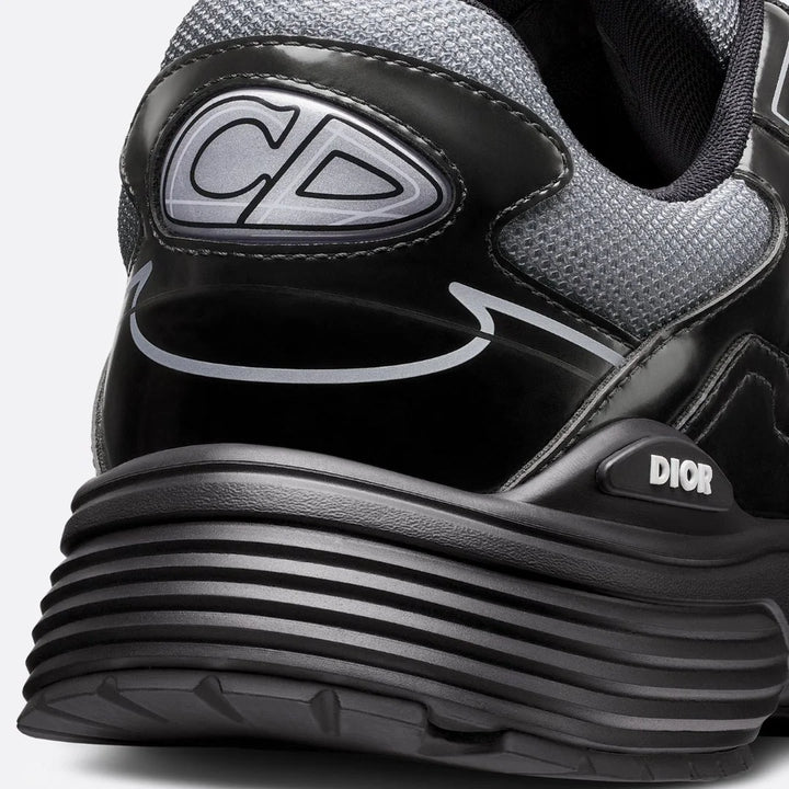 Dior B30 Countdown Sneaker: Luxuriöse Grau-Schwarze Mesh-Turnschuhe für Herren