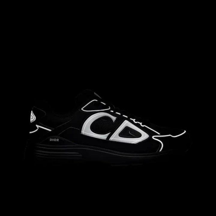 Dior B30 Schwarzer Luxus-Sneaker: Modernes Design, reflektierende Akzente, höchster Komfort