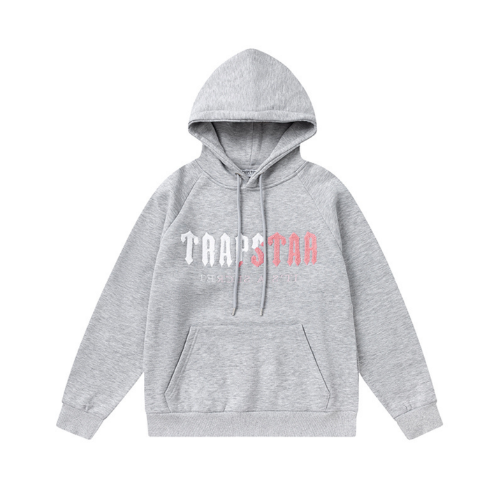 Trapstar Decoded 2.0 Kapuzen-Trainingsanzug Grau-Pink: Stylisch, Bequem, Urban Streetwear