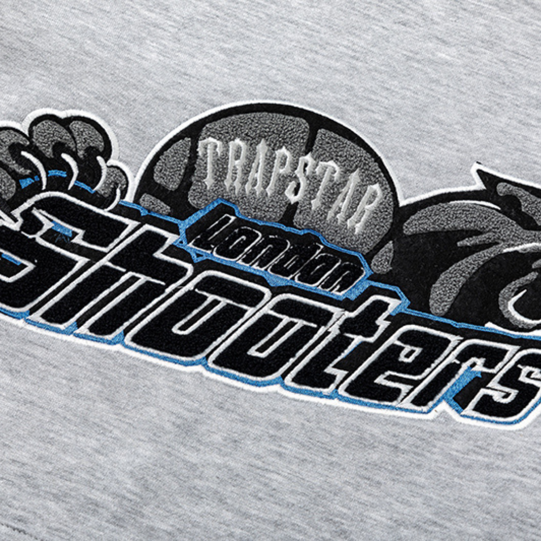 Trapstar Shooters 2.0 Kapuzen-Trainingsanzug Grau-Blau – Stylischer Athleisure Set