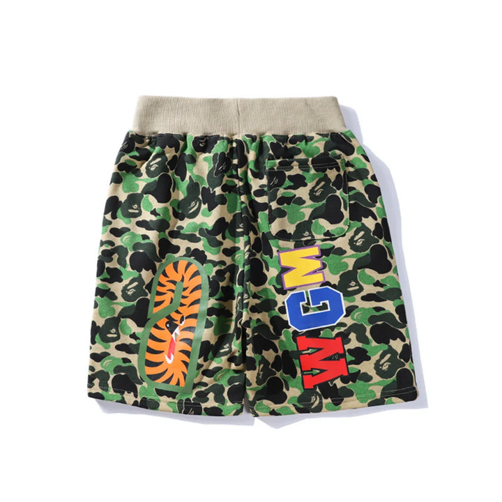 BAPE Shark Camo Streetwear Shorts für Herren – Bequeme Baumwolle Freizeit Bermuda