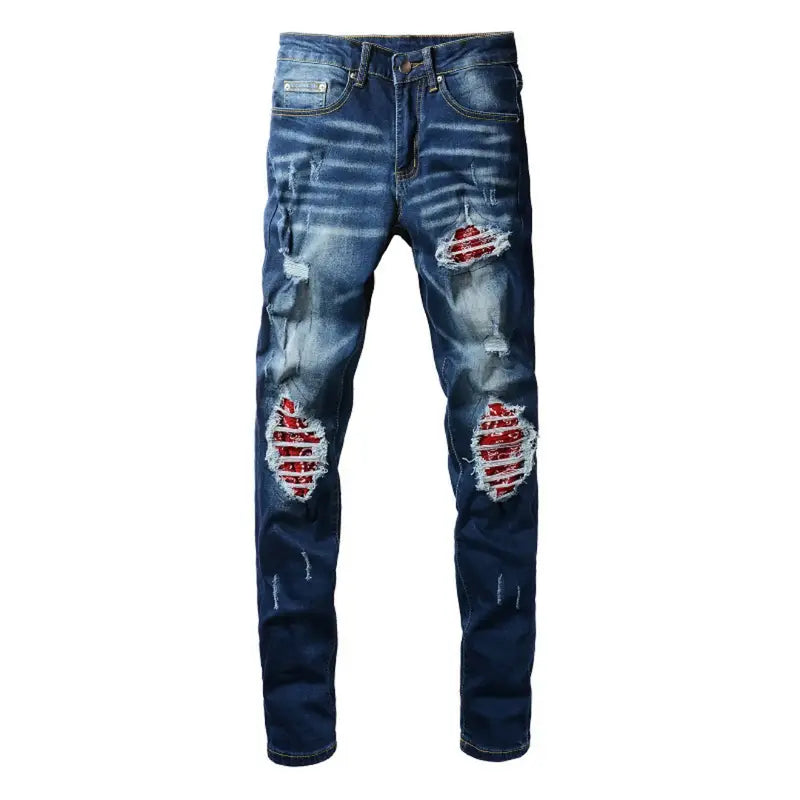 Amiri Rote Bandana Jeans für Herren – Luxuriöser Designer Denim mit Muster